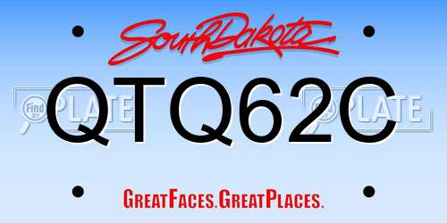 QTQ62C South Dakota License Plate