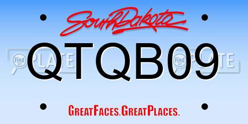 QTQB09 South Dakota License Plate