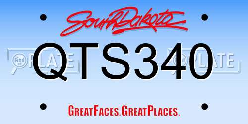 QTS340 South Dakota License Plate