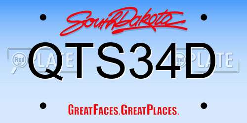 QTS34D South Dakota License Plate