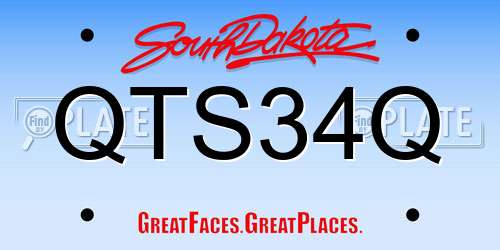 QTS34Q South Dakota License Plate
