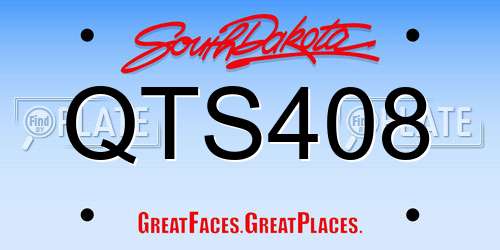 QTS408 South Dakota License Plate