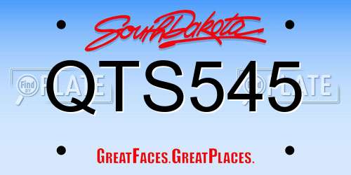 QTS545 South Dakota License Plate