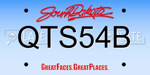 QTS54B South Dakota License Plate