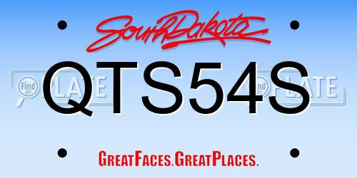 QTS54S South Dakota License Plate