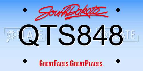 QTS848 South Dakota License Plate
