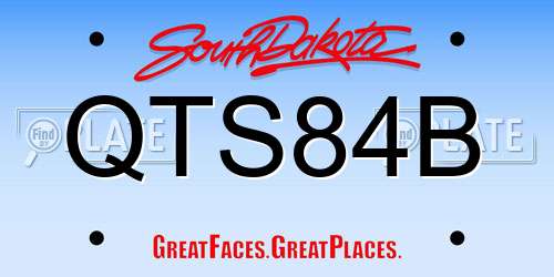 QTS84B South Dakota License Plate