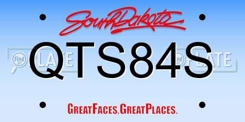 QTS84S South Dakota License Plate