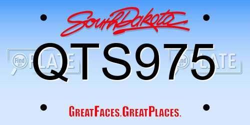 QTS975 South Dakota License Plate