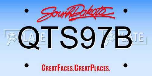 QTS97B South Dakota License Plate