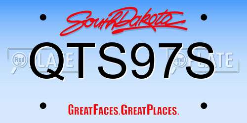 QTS97S South Dakota License Plate