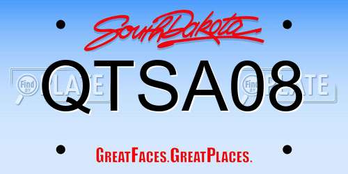 QTSA08 South Dakota License Plate