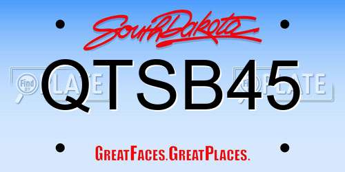 QTSB45 South Dakota License Plate