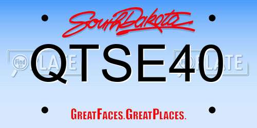 QTSE40 South Dakota License Plate