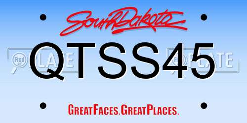 QTSS45 South Dakota License Plate