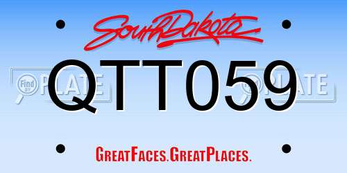 QTT059 South Dakota License Plate