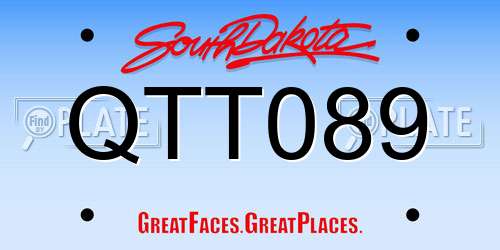 QTT089 South Dakota License Plate