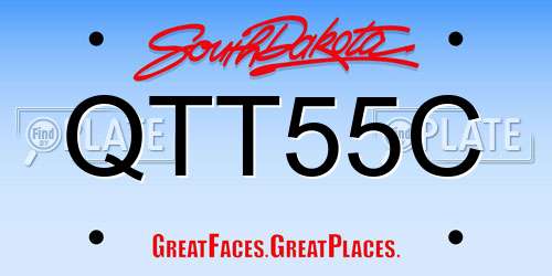 QTT55C South Dakota License Plate