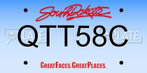 QTT58C South Dakota License Plate