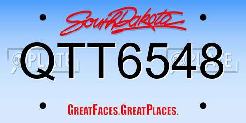 QTT6548 South Dakota License Plate