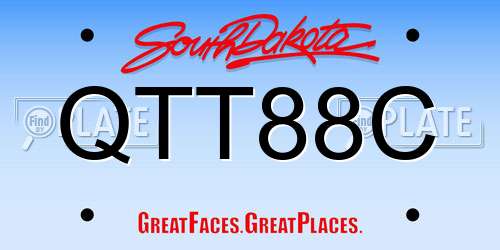 QTT88C South Dakota License Plate