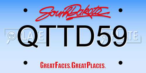 QTTD59 South Dakota License Plate