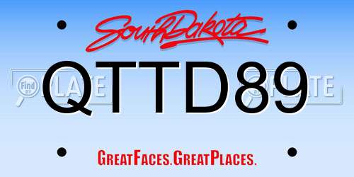QTTD89 South Dakota License Plate