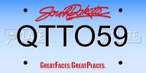 QTTO59 South Dakota License Plate