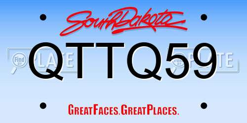 QTTQ59 South Dakota License Plate