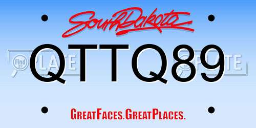 QTTQ89 South Dakota License Plate