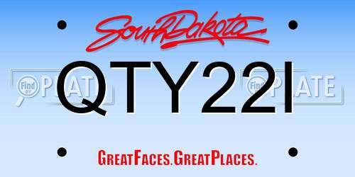 QTY22I South Dakota License Plate