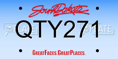 QTY271 South Dakota License Plate