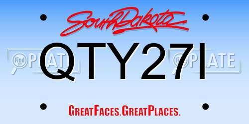 QTY27I South Dakota License Plate