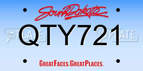 QTY721 South Dakota License Plate