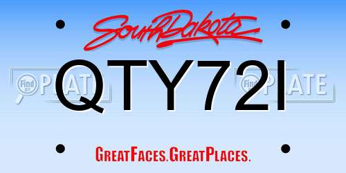 QTY72I South Dakota License Plate