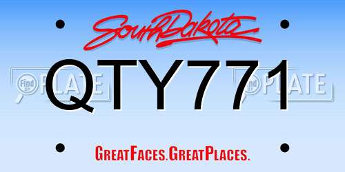 QTY771 South Dakota License Plate