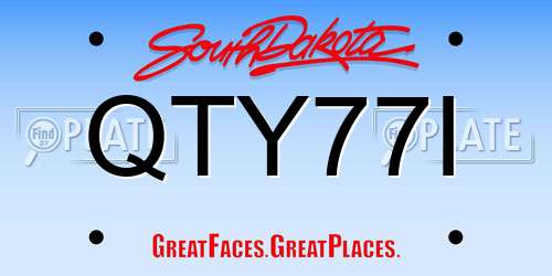QTY77I South Dakota License Plate