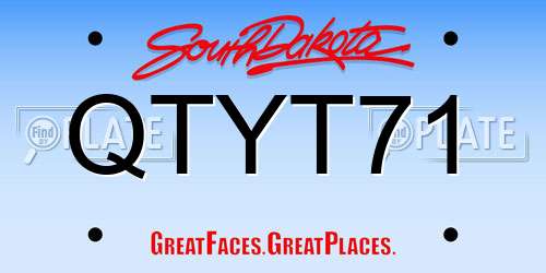 QTYT71 South Dakota License Plate