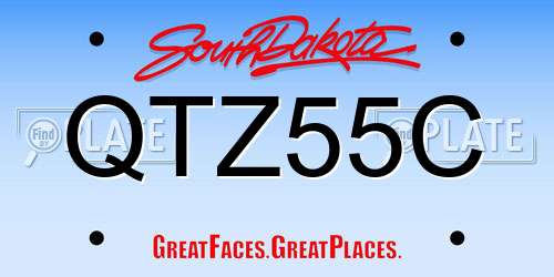 QTZ55C South Dakota License Plate