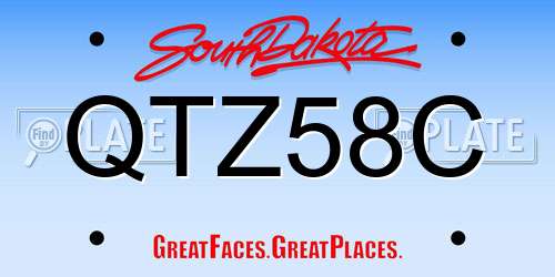 QTZ58C South Dakota License Plate