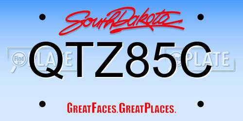 QTZ85C South Dakota License Plate
