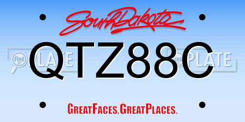 QTZ88C South Dakota License Plate