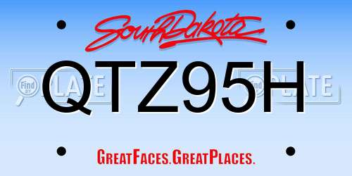 QTZ95H South Dakota License Plate