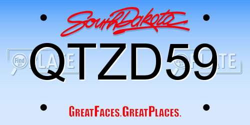 QTZD59 South Dakota License Plate