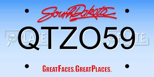 QTZO59 South Dakota License Plate