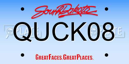 QUCK08 South Dakota License Plate