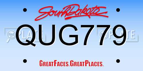 QUG779 South Dakota License Plate