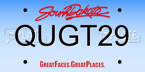 QUGT29 South Dakota License Plate