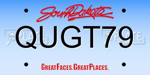 QUGT79 South Dakota License Plate