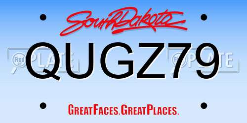 QUGZ79 South Dakota License Plate
